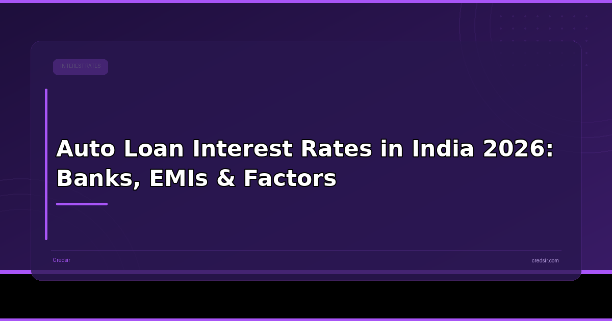 Auto Loan Interest Rates in India 2026: Banks, EMIs & Factors