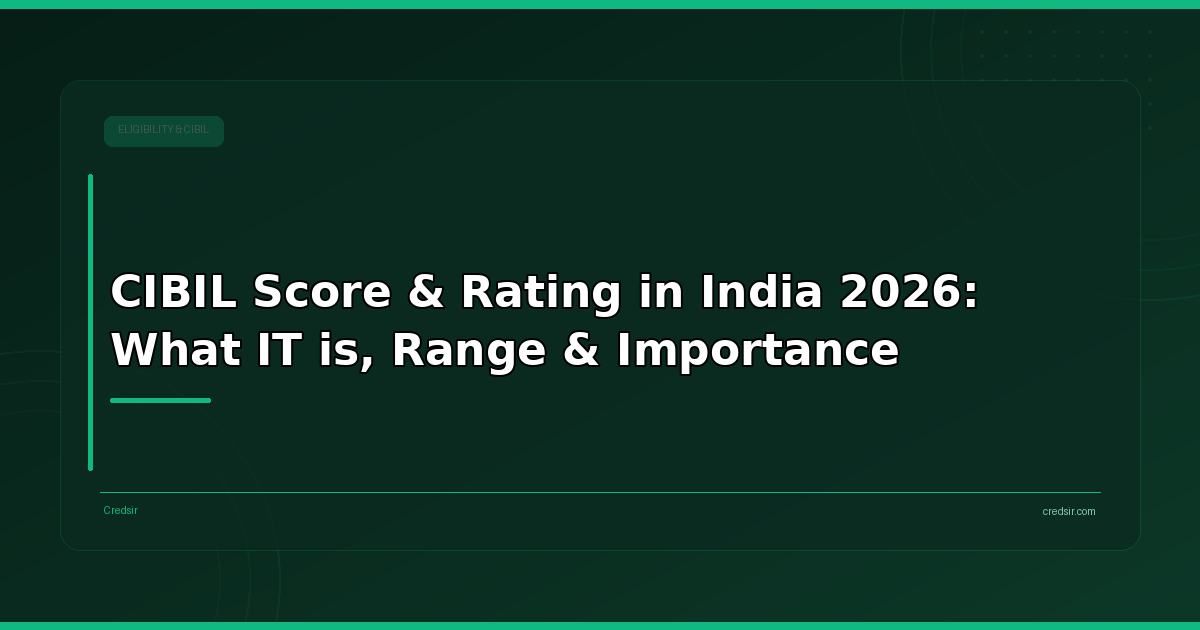 CIBIL Score & Rating in India 2026: What IT is, Range & Importance