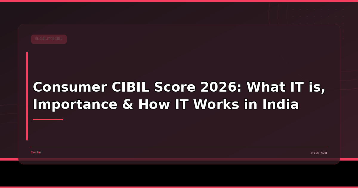 Consumer CIBIL Score 2026: What IT is, Importance & How IT Works in India