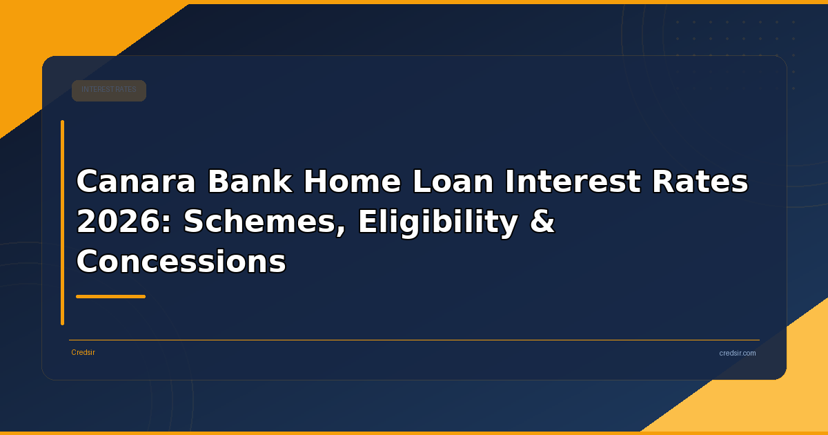 Canara Bank Home Loan Interest Rates 2026: Schemes, Eligibility & Concessions