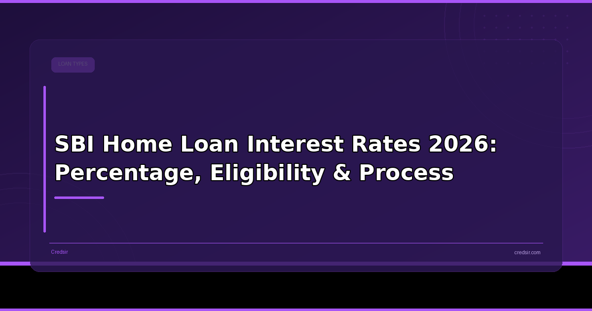 SBI Home Loan Interest Rates 2026: Percentage, Eligibility & Process