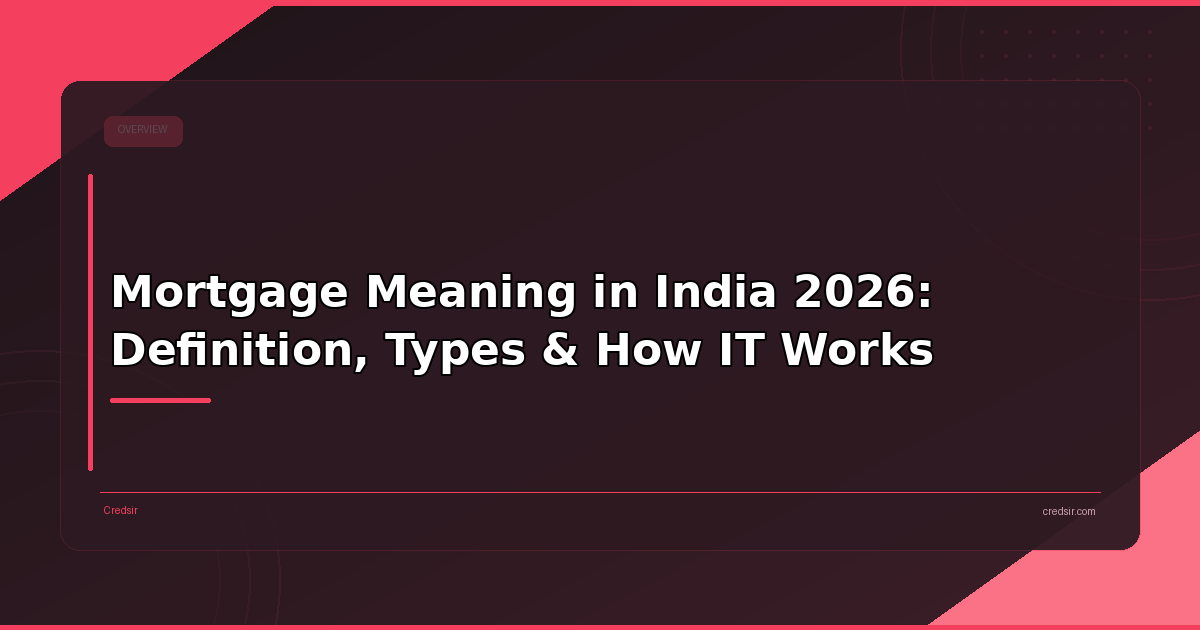 Mortgage Meaning in India 2026: Definition, Types & How IT Works