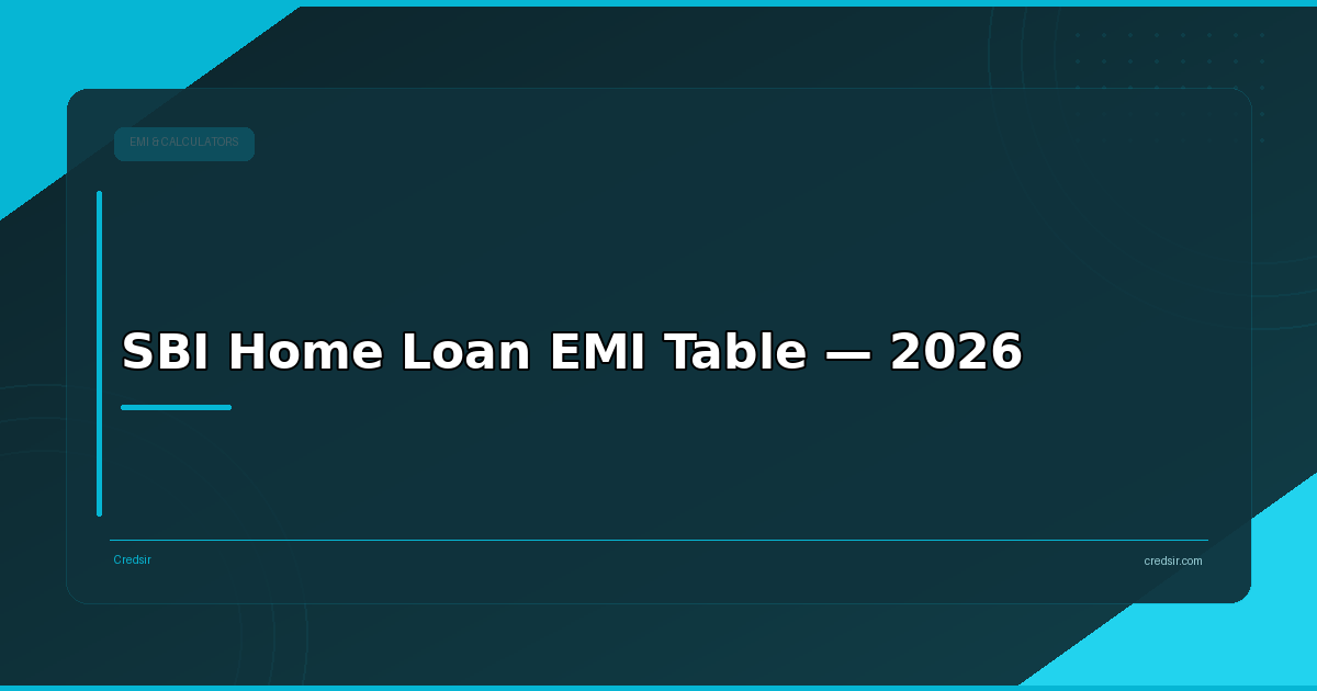 SBI Home Loan EMI Table — 2026