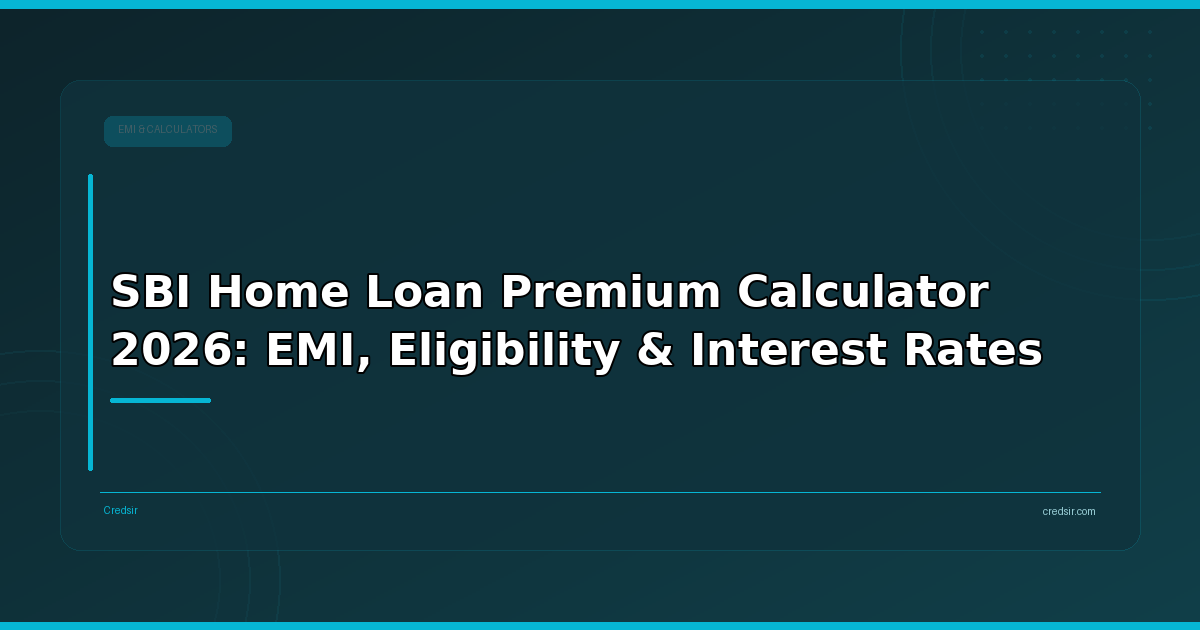 SBI Home Loan Premium Calculator 2026: EMI, Eligibility & Interest Rates