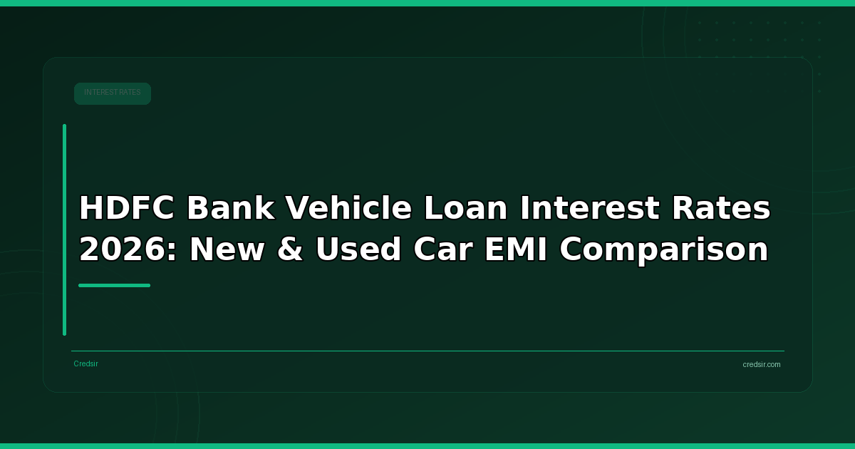 HDFC Bank Vehicle Loan Interest Rates 2026: New & Used Car EMI Comparison