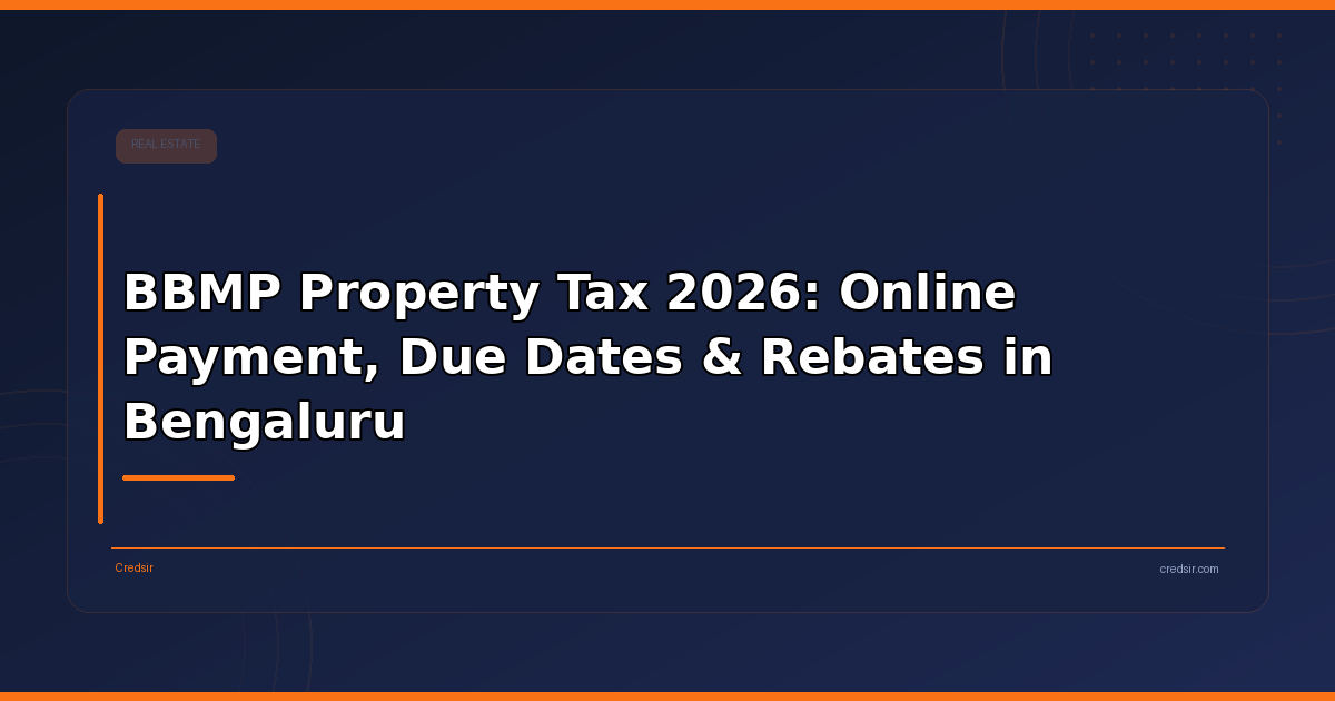 BBMP Property Tax 2026: Online Payment, Due Dates & Rebates in Bengaluru