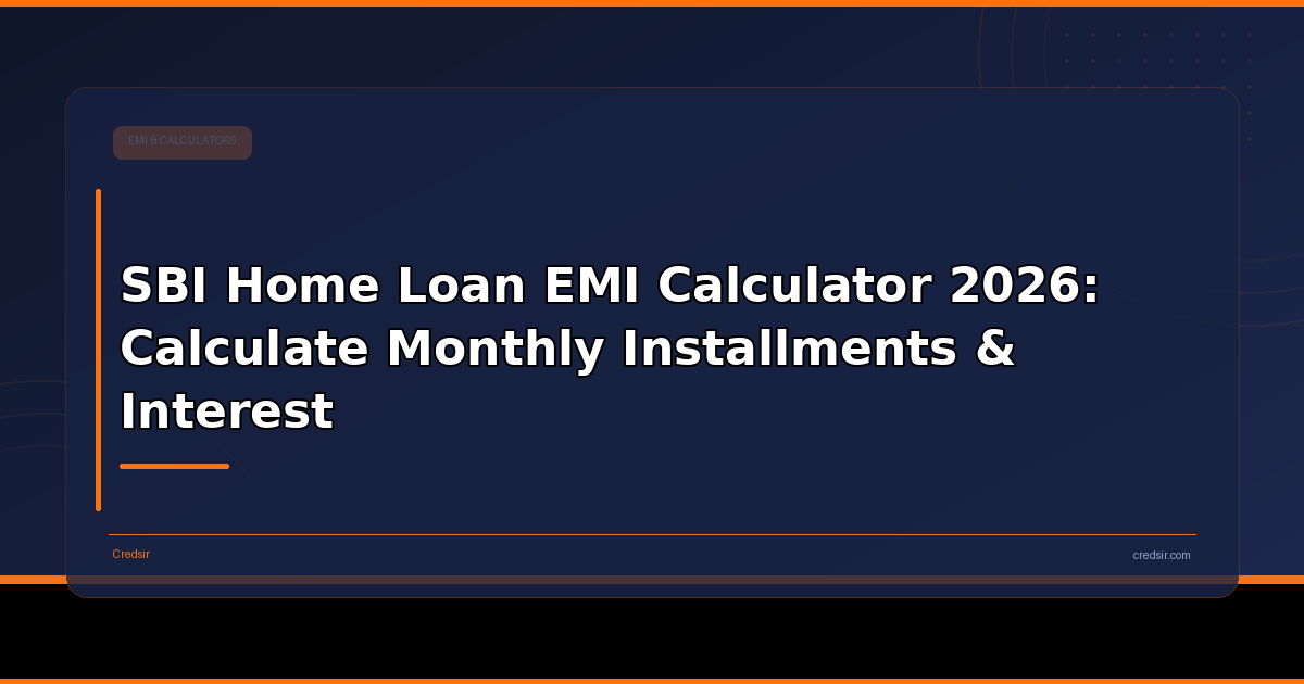 SBI Home Loan EMI Calculator 2026: Calculate Monthly Installments & Interest