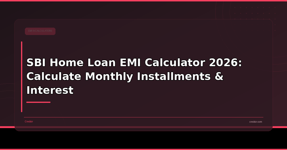 SBI Home Loan EMI Calculator 2026: Calculate Monthly Installments & Interest