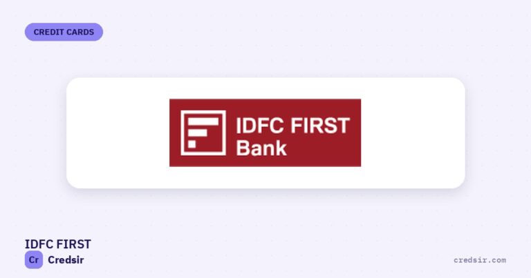 IDFC FIRST Bank logo on the cover of Credsir’s IDFC FIRST Credit Cards guide