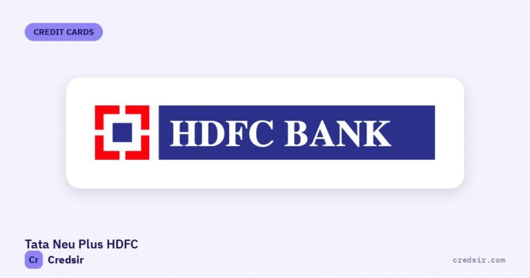 HDFC Bank logo on the cover of Credsir’s Tata Neu Plus HDFC Credit Card guide