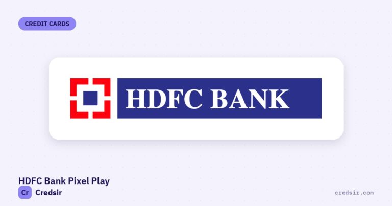 HDFC Bank logo on the cover of Credsir’s HDFC Bank Pixel Play Credit Card guide