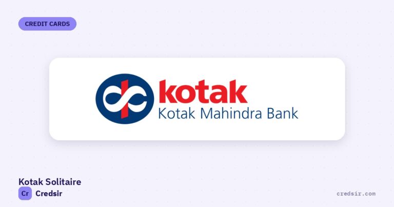 Kotak Mahindra Bank logo on the cover of Credsir’s Kotak Solitaire Credit Card guide