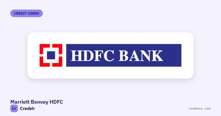 HDFC Bank logo on the cover of Credsir’s Marriott Bonvoy HDFC Credit Card guide