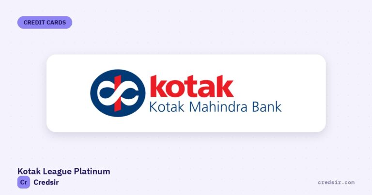 Kotak Mahindra Bank logo on the cover of Credsir’s Kotak League Platinum Credit Card guide