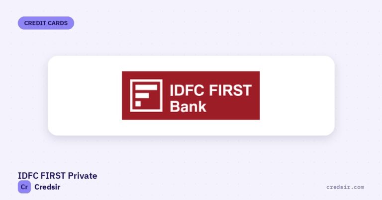 IDFC FIRST Bank logo on the cover of Credsir’s IDFC FIRST Private Credit Card guide