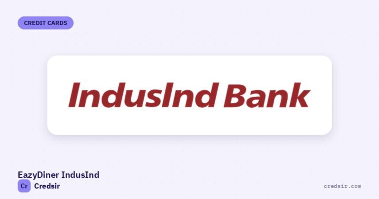 IndusInd Bank logo on the cover of Credsir’s Eazydiner Indusind Credit Card guide
