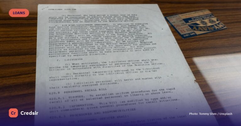 Old document with text and small card — cover photo for Credsir’s Bank Wise Home Loan Interest Rates guide