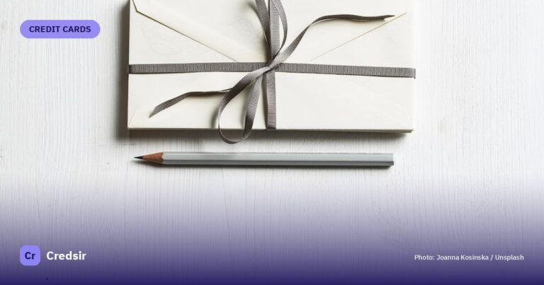 White envelop and gray pencil on white panel — cover photo for Credsir’s Best Credit Cards guide