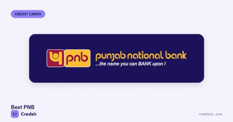 Punjab National Bank logo on the cover of Credsir’s Best Punjab National Bank Credit Cards guide