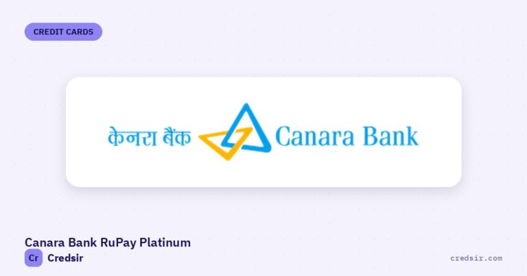 Canara Bank logo on the cover of Credsir’s Canara Bank Rupay Platinum Credit Card guide