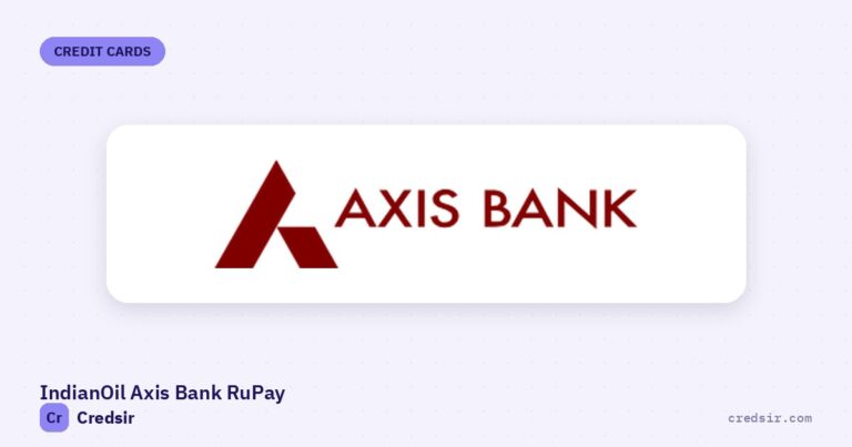 Axis Bank logo on the cover of Credsir’s Indianoil Axis Bank Rupay Credit Card guide