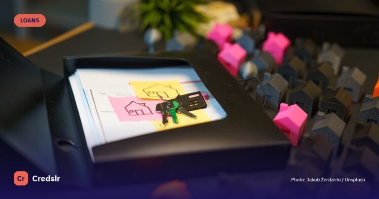 Folder with house drawings and keys, miniature houses — cover photo for Credsir’s Education Loan Process guide