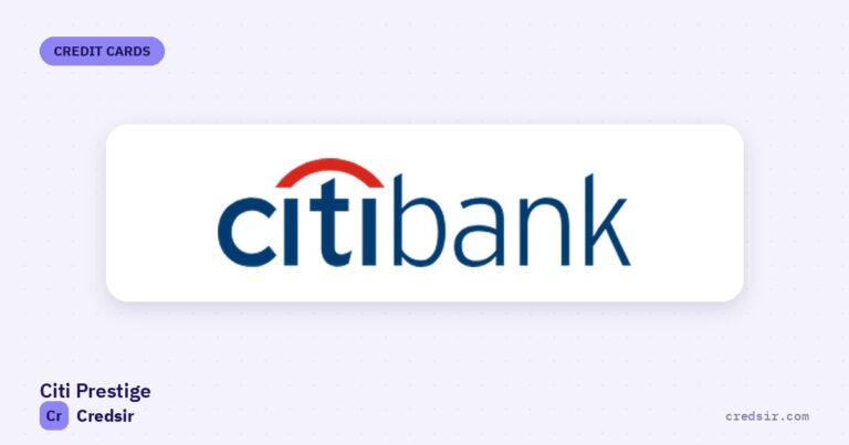 Citibank logo on the cover of Credsir’s Citi Prestige Credit Card guide