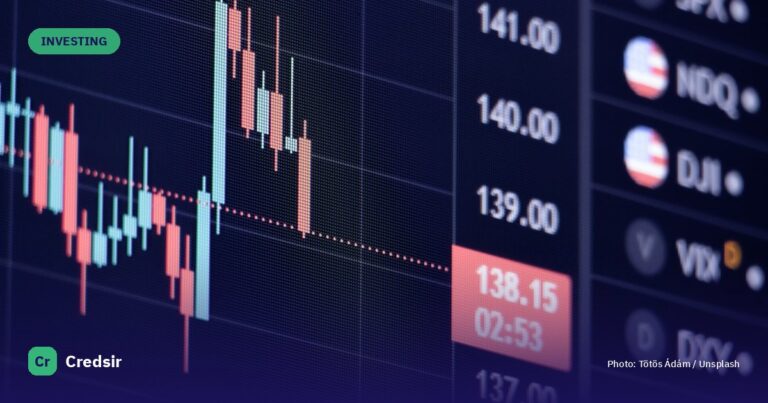 A digital financial candlestick chart showing market trends on a dark screen — cover photo for Credsir’s Stock Market Courses