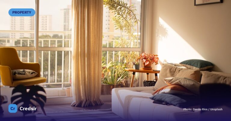 A living room with a large window — cover photo for Credsir’s Thane Property Tax Online Payment guide