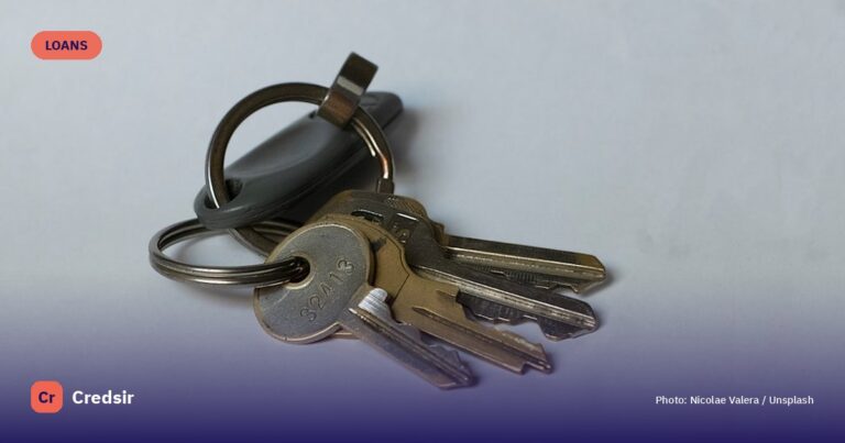 Silver keys on white table — cover photo for Credsir’s Mortgage Refinance Rates guide