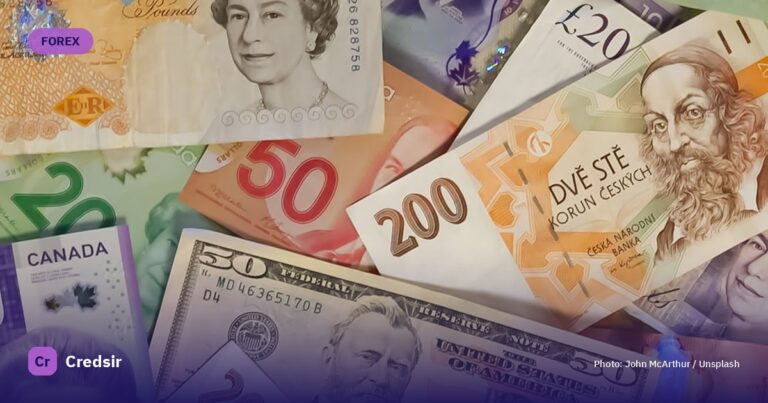 A collection of international banknotes including US dollars, British pounds, and Czech koruna — cover photo for Credsir’s GB