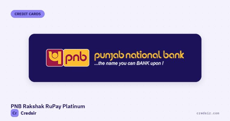 Punjab National Bank logo on the cover of Credsir’s PNB Rakshak Rupay Platinum Credit Card guide