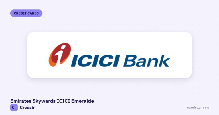 ICICI Bank logo on the cover of Credsir’s Emirates Skywards ICICI Bank Emeralde Credit Card guide
