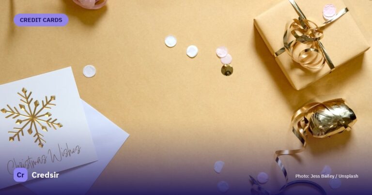 Christmas card and gift with confetti — cover photo for Credsir’s Scapia Credit Card Review guide