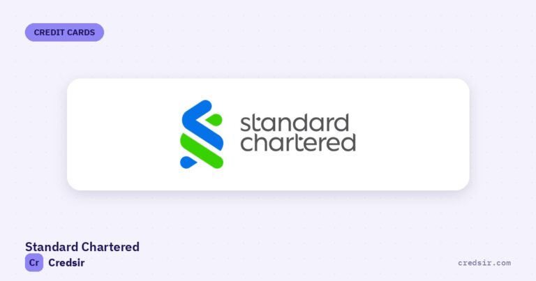 Standard Chartered logo on the cover of Credsir’s Standard Chartered Credit Card guide