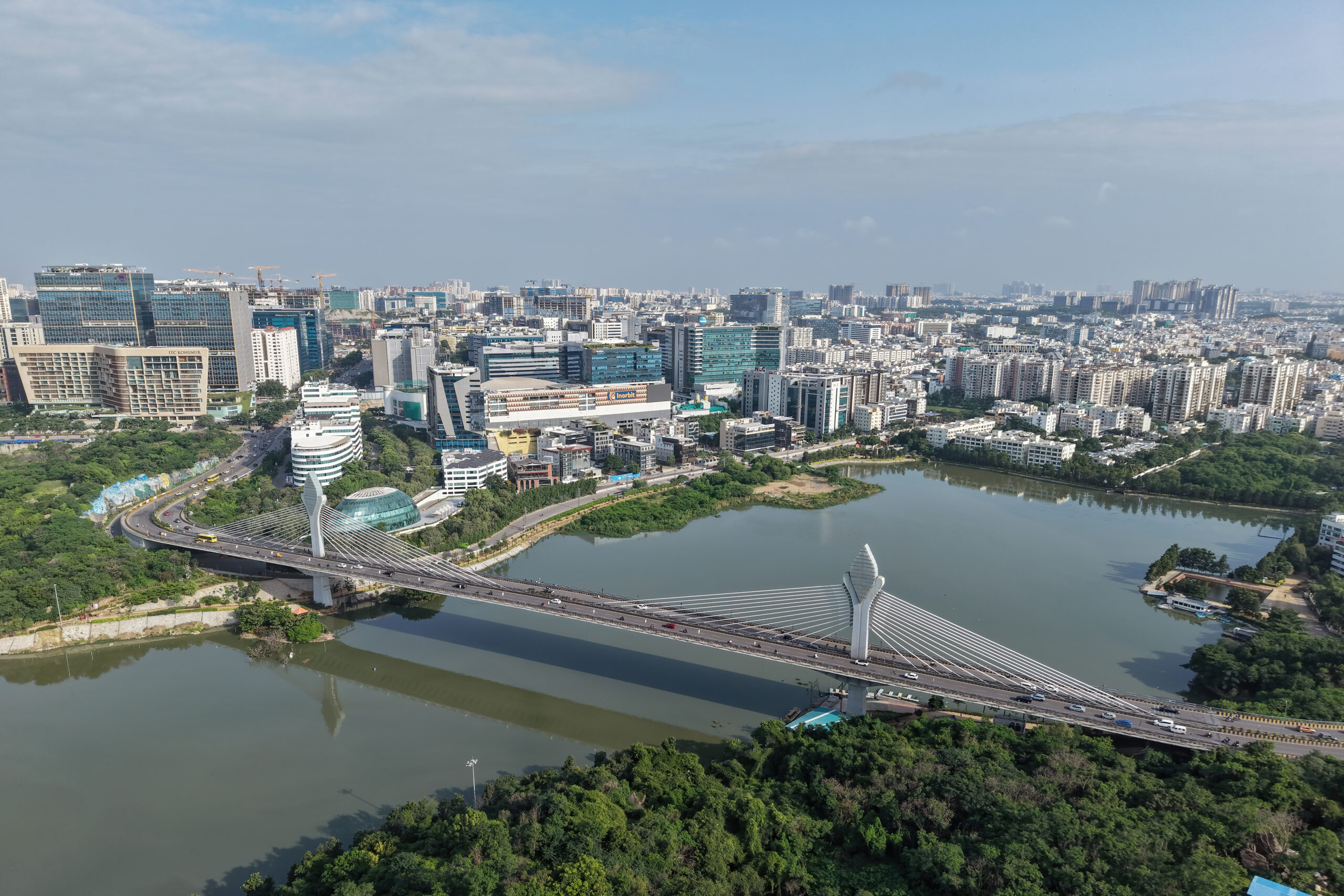 Durgam Cheruvu and Hitech City in Hyderabad