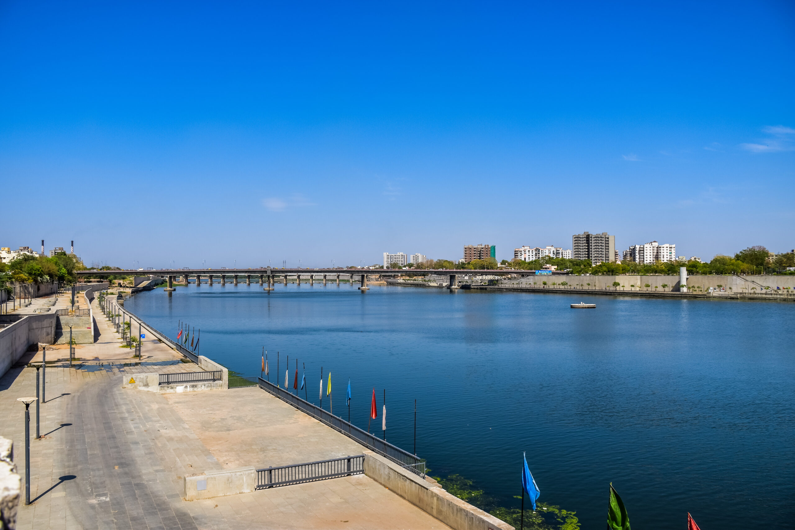 The Sabarmati riverfront in Ahmedabad
