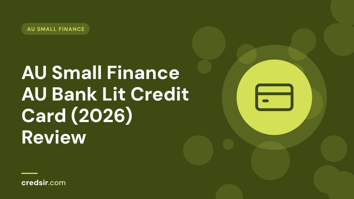 Credsir AU Small Finance guide cover with a credit card icon