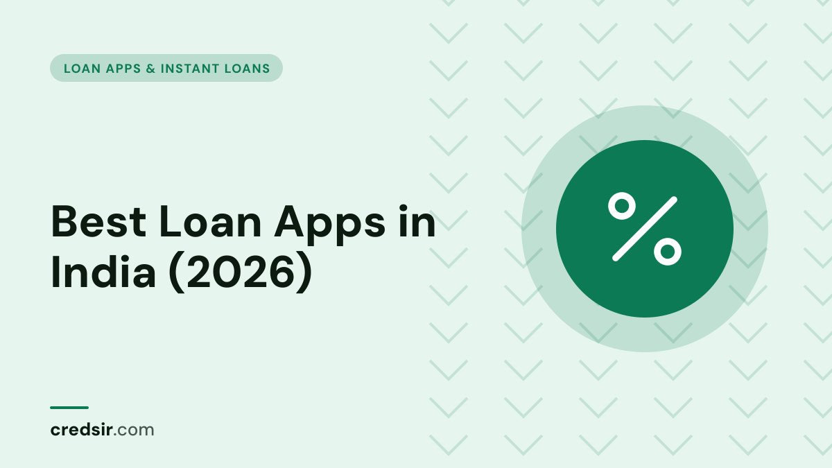 Credsir Loan Apps & Instant Loans guide cover with a percent icon