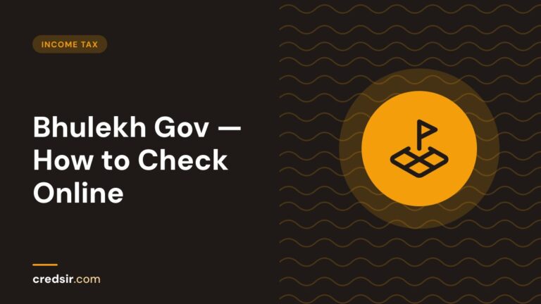 Credsir Income Tax guide cover with a land plot icon