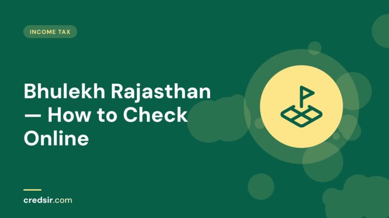 Credsir Income Tax guide cover with a land plot icon