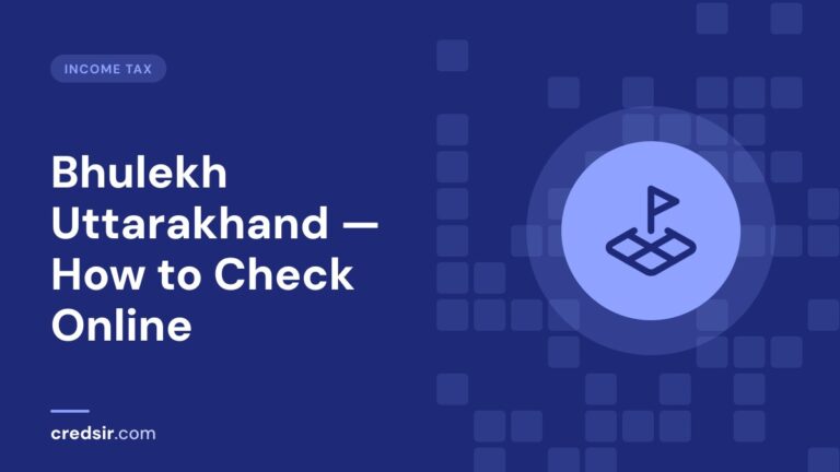 Credsir Income Tax guide cover with a land plot icon