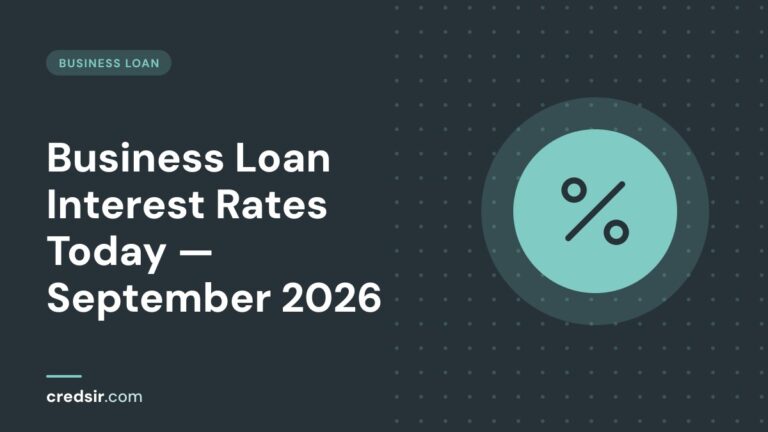 Credsir Business Loan guide cover with a percent icon
