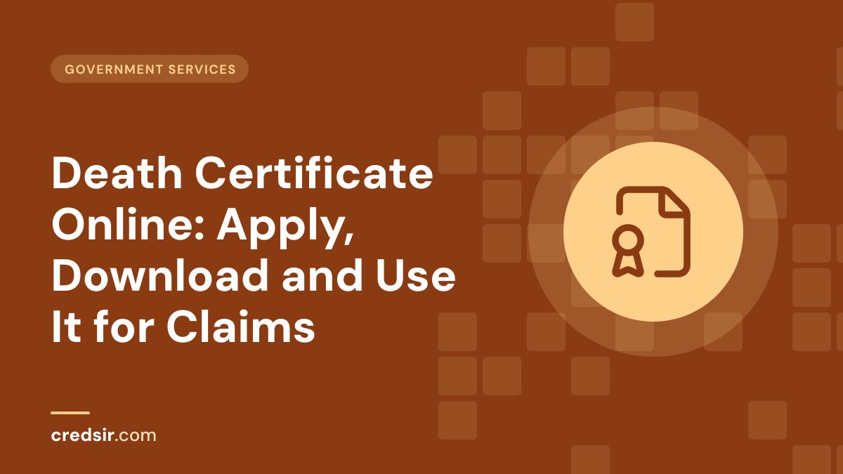 Credsir Government Services guide cover with a file badge icon
