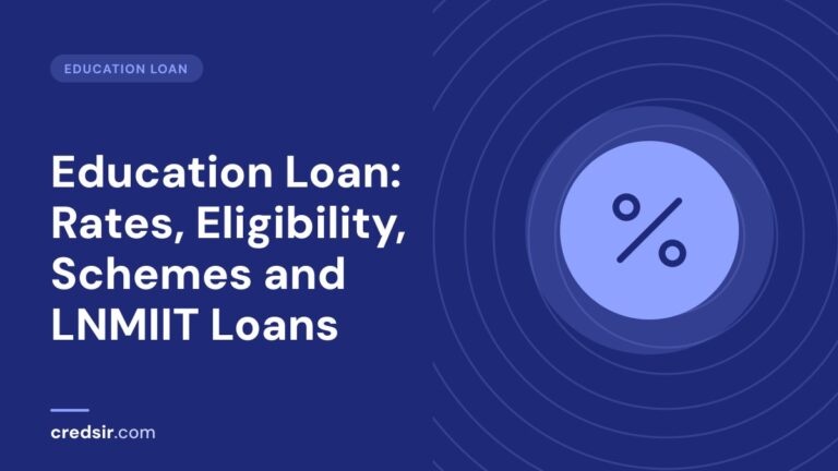Credsir Education Loan guide cover with a percent icon