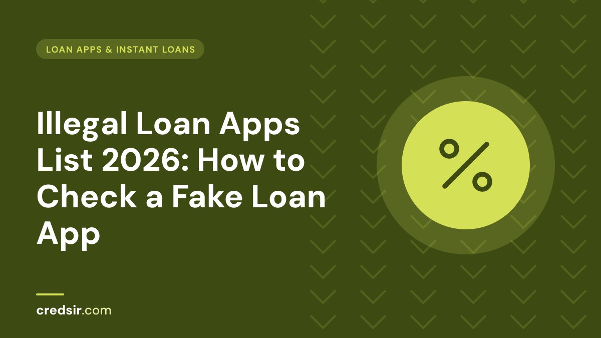 Credsir Loan Apps & Instant Loans guide cover with a percent icon