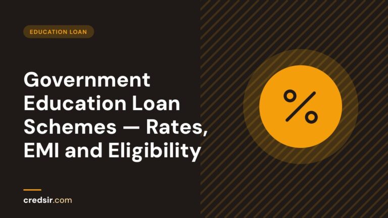 Credsir Education Loan guide cover with a percent icon
