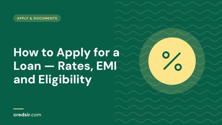 Credsir Apply & Documents guide cover with a percent icon