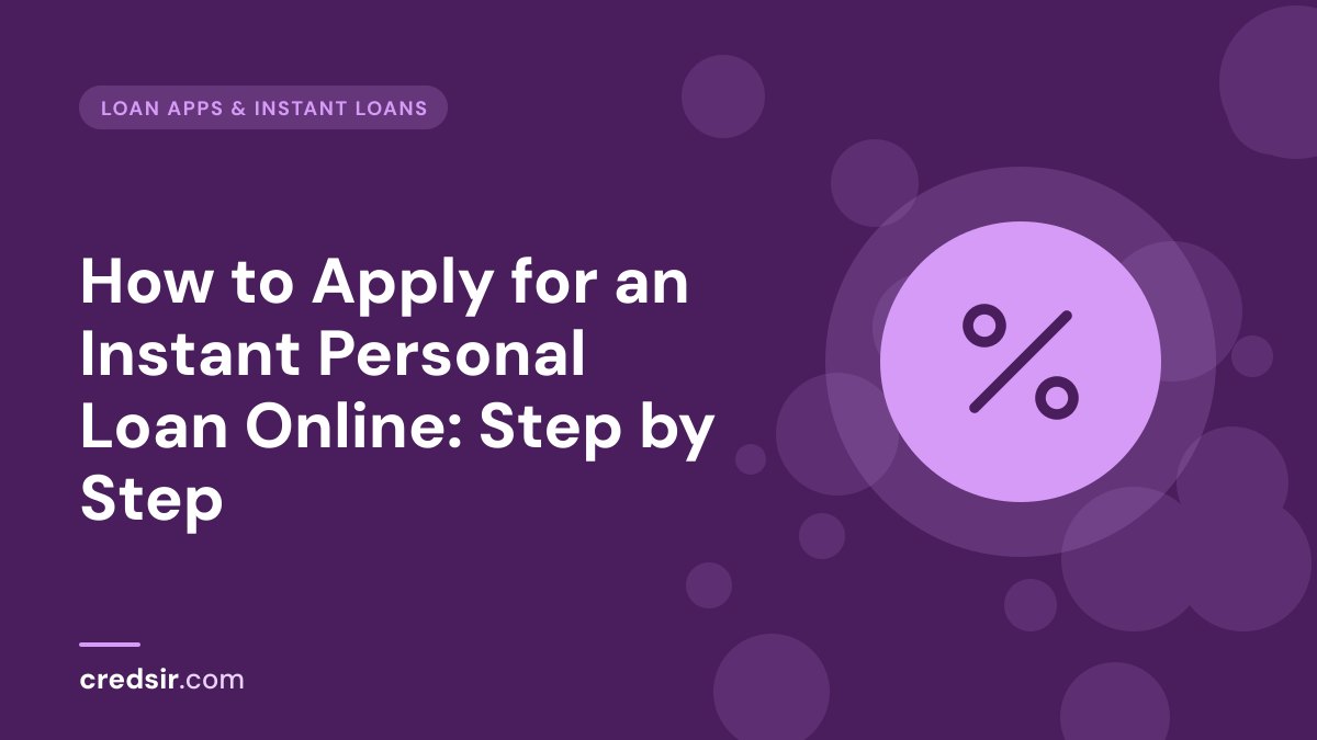 Credsir Loan Apps & Instant Loans guide cover with a percent icon