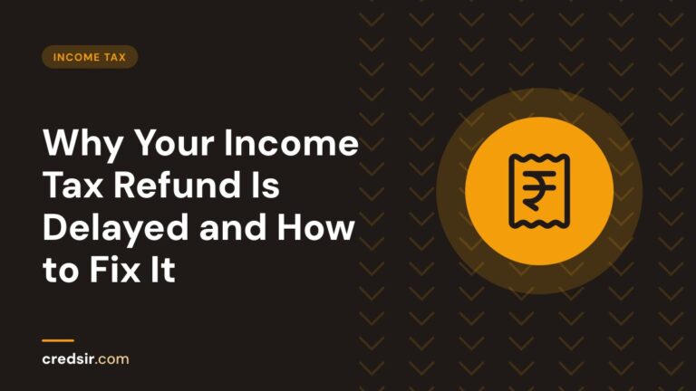 Credsir Income Tax guide cover with a receipt indian rupee icon